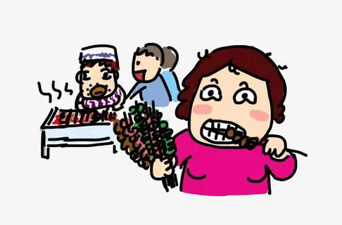 可爱风格路边小吃摊免抠