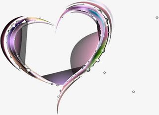 炫彩时尚春天手绘爱心免抠