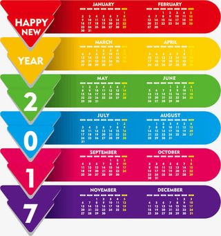 2017创意月历矢量素材免抠