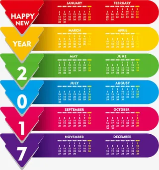 2017创意月历矢量素材免抠