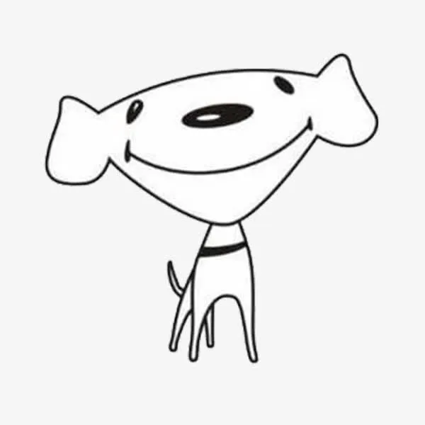 京东商城白色狗logo免抠