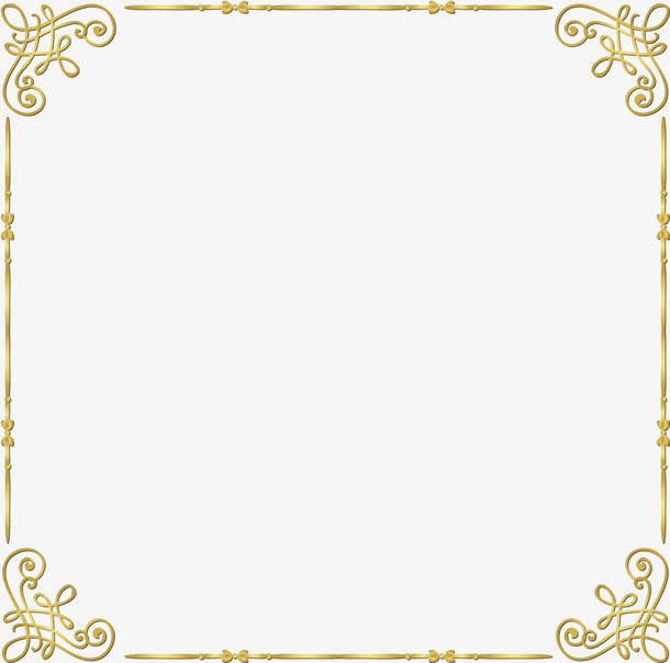 金色花边框架免抠