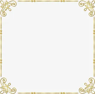 金色花边框架免抠