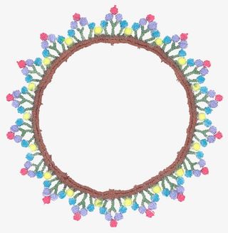 手工布艺装饰圆形边框免抠
