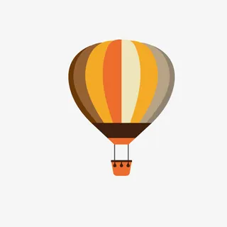 手绘热气球免抠