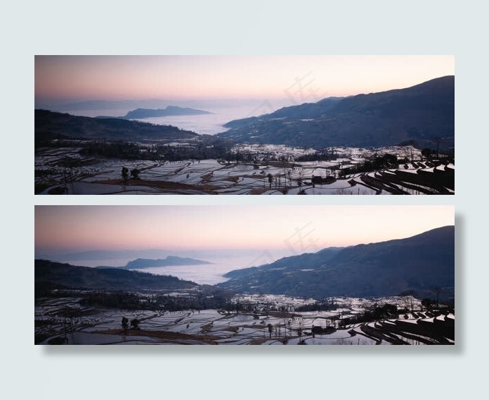 高山大海海报背景