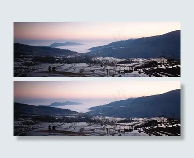 高山大海海报背景