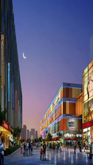 城市商业街H5素材背景高清