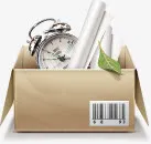 手绘办公纸盒闹钟纸张免抠