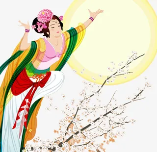 中秋奔月古典美女免抠