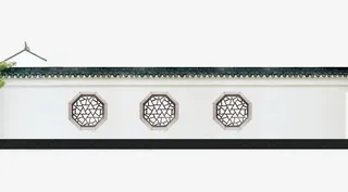 中国苏州园林式围墙免抠