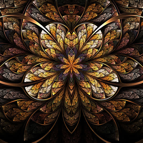 金色立体花朵免抠
