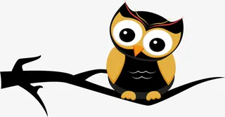 万圣节树枝猫头鹰免抠