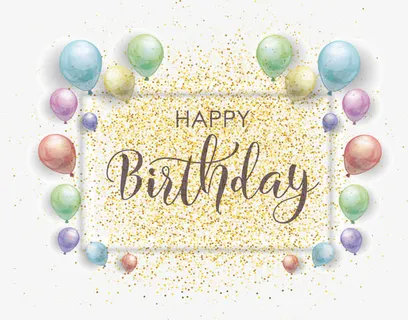 精美彩色气球生日卡免抠