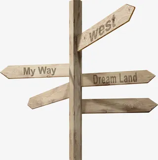 路标指示标创意插画艺术免抠