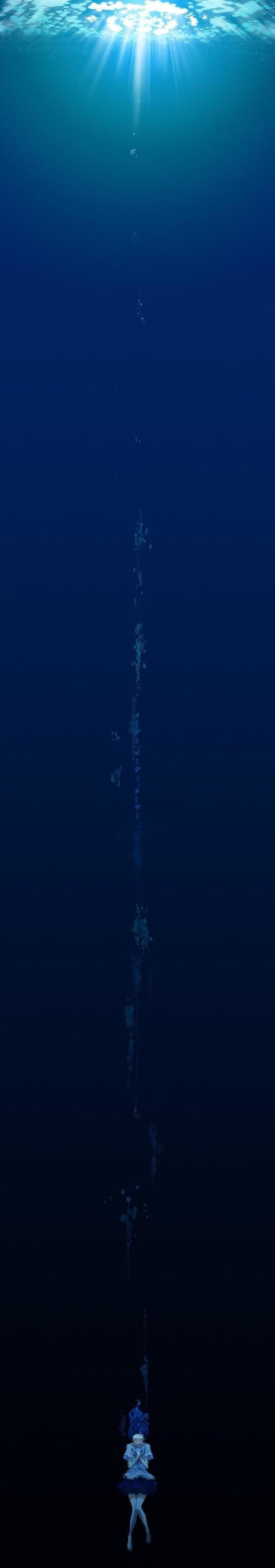深海蓝色海水阳光直射免抠