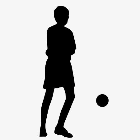 小男孩踢球黑人元素免抠