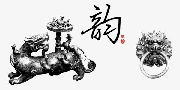 中国风收藏品门环免抠
