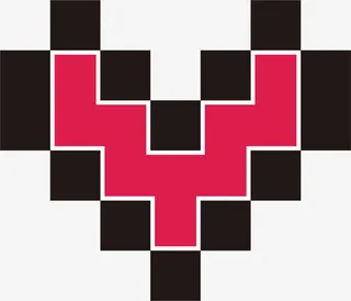 粉色情人节像素爱心免抠