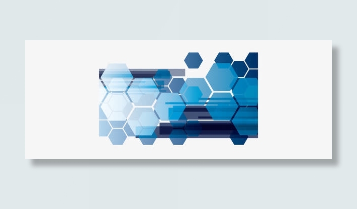 蓝色蜂窝格免抠