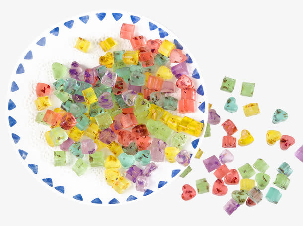 散落的透明软糖免抠