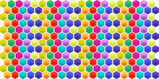 炫彩蜂窝网格矢量图免抠