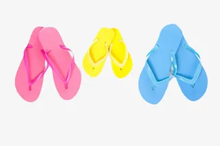 紫蓝黄色不易吸水的海边沙滩鞋实免抠