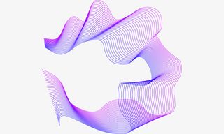 紫色科技线条流线体免抠