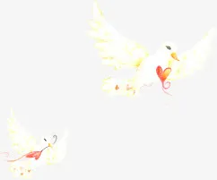 白色飞翔白鸽节日活动免抠