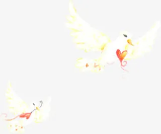 白色飞翔白鸽节日活动免抠