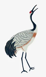 国潮 仙鹤 手绘免抠