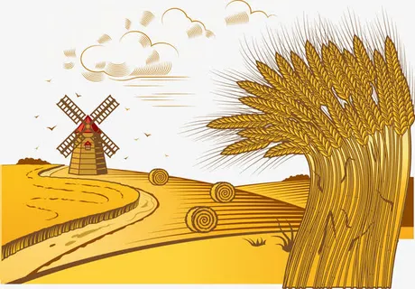 黄色秋天收成季节免抠