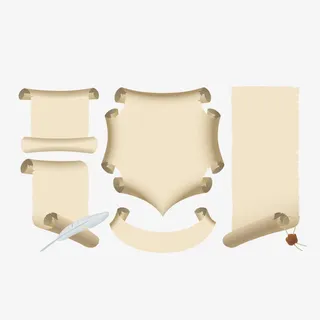 破旧纸张矢量素材免抠