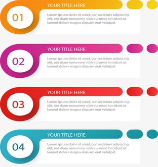 彩色标题数字序列免抠标签元素