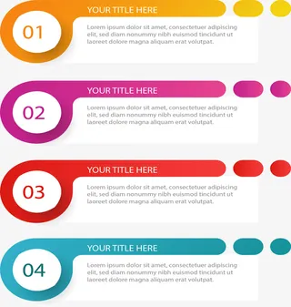 彩色标题数字序列免抠标签元素