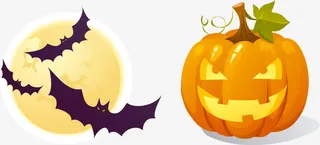 矢量南瓜和蝙蝠免抠