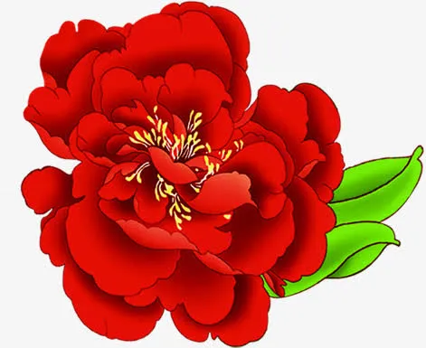 中秋节国庆手绘花朵免抠