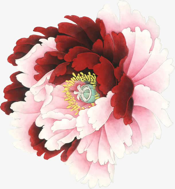 富贵花主题十字绣素材免抠