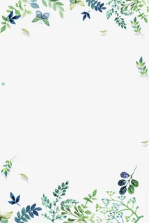 手绘画树叶草装饰边框免抠