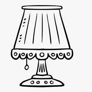 卡通手绘欧式台灯免抠