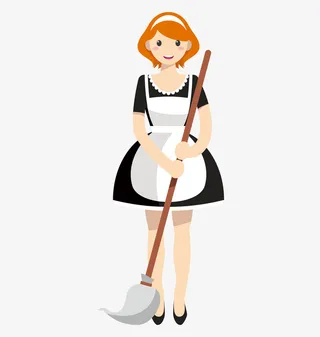 手绘卡通人物保洁员免抠