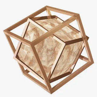 木头纹理框架正方体美丽大气免抠