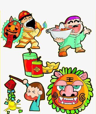 新年卡通矢量元素免抠