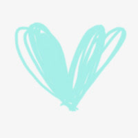 创意可爱卡通贴纸蓝色的爱心手绘免抠手绘/卡通手绘元素