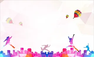 彩色几何立体奔跑背景高清