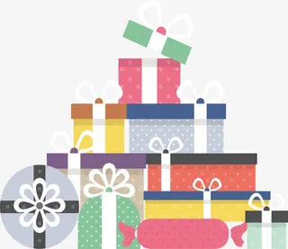 堆成山的礼物盒免抠