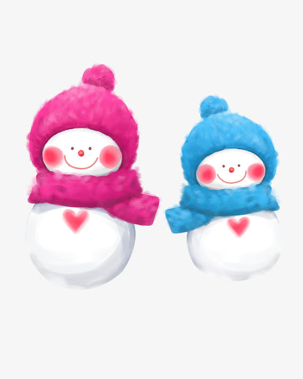 卡通圣诞小雪人透明png免抠