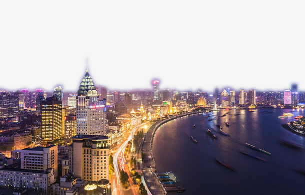 上海夜景俯视图免抠