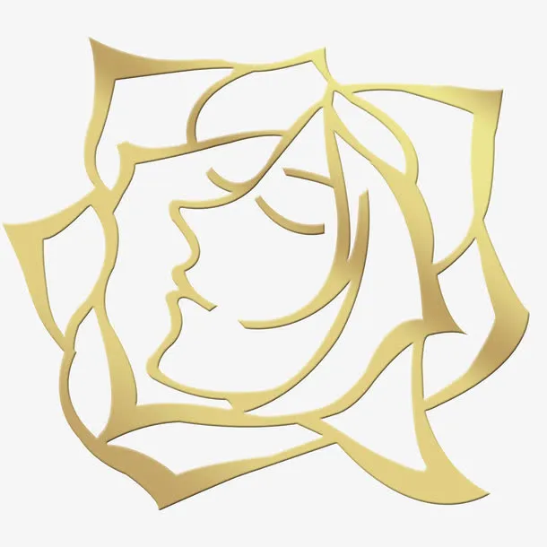 减肥logo美女花朵免抠