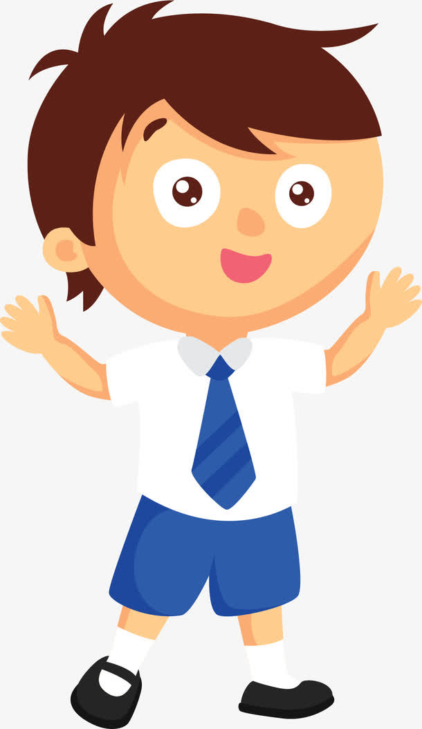 举双手的小学生免抠